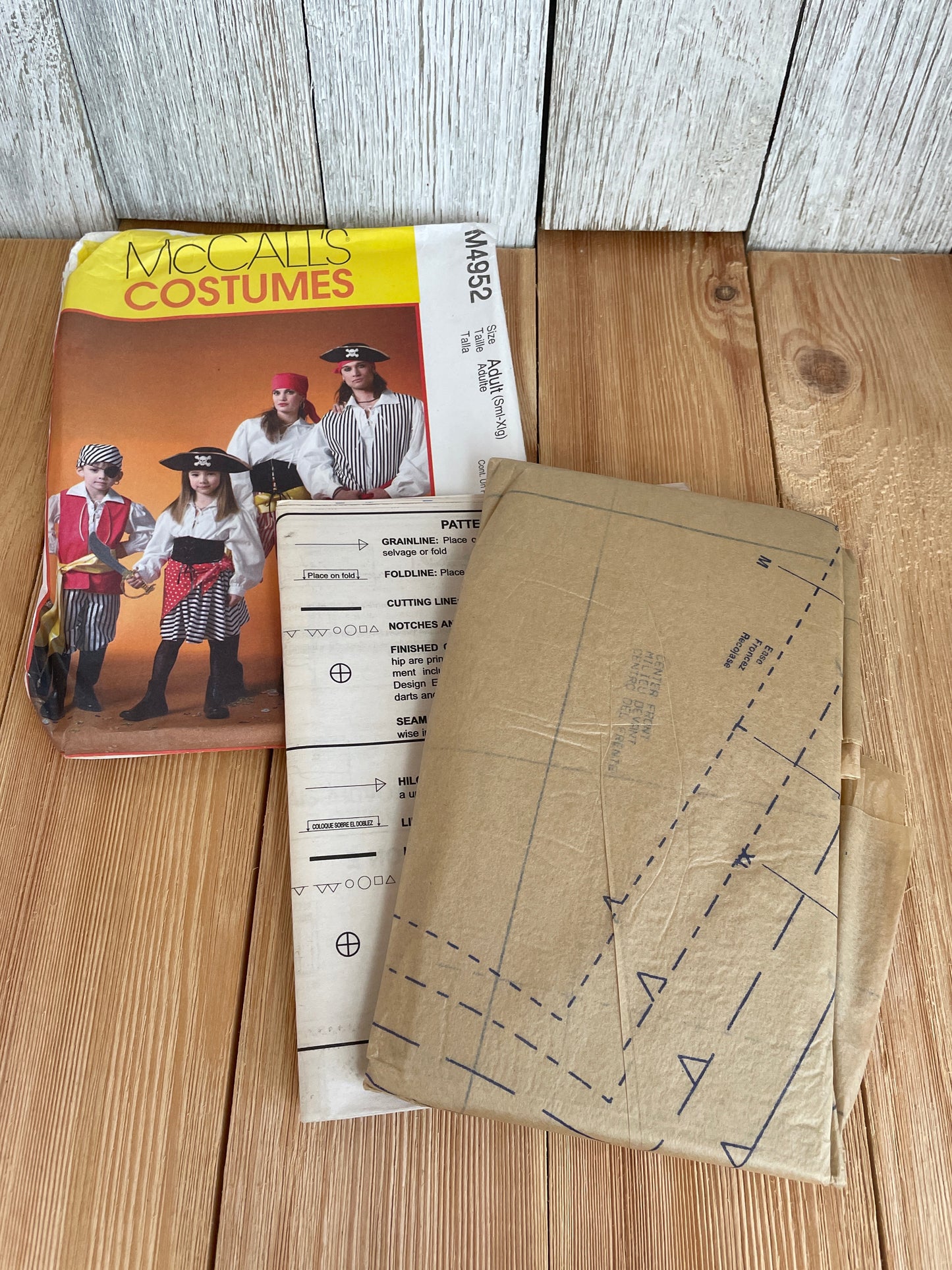 Mccalls Costumes M4952 Pirate Halloween Adult sml-xlg Pattern Uncut FF