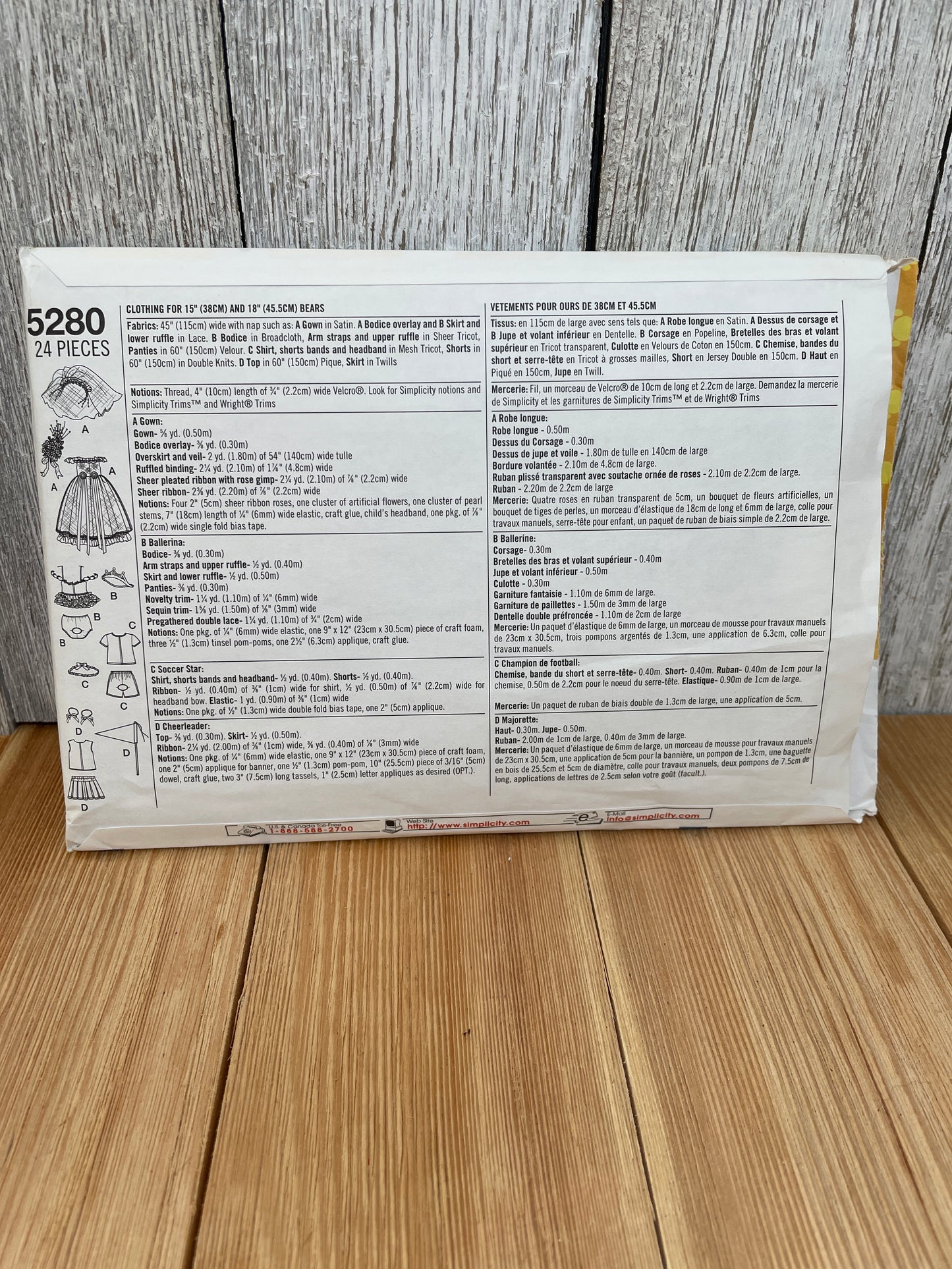 Simplicity Sew a Bear Build a Bear Clothes Pattern UNCUT FF