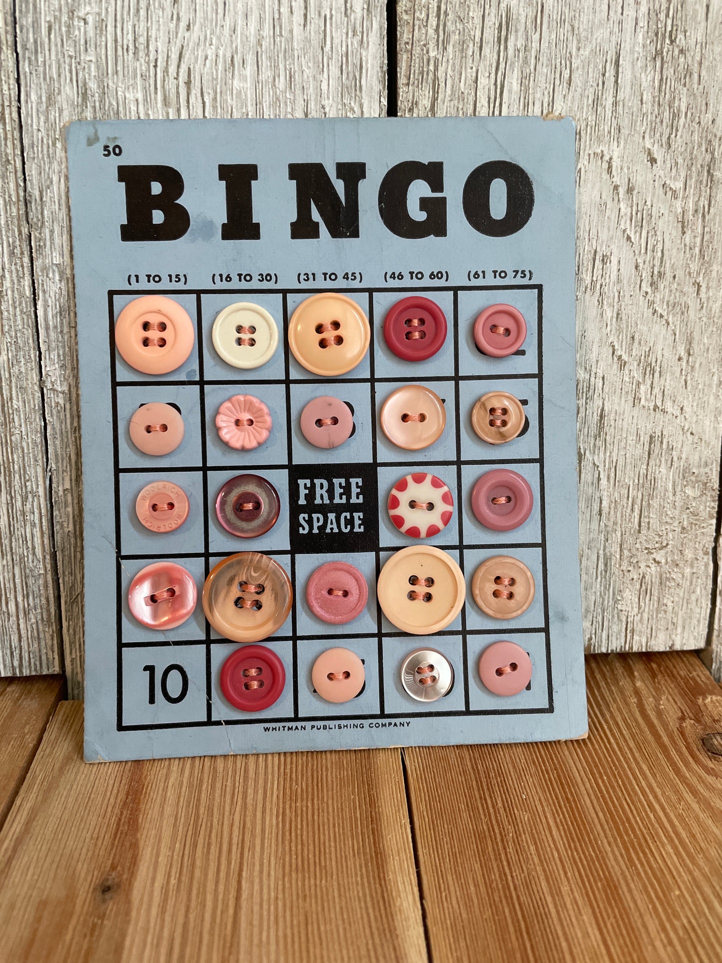 Vintage Button Lot on Bingo Card U PICK Antique quirky cute