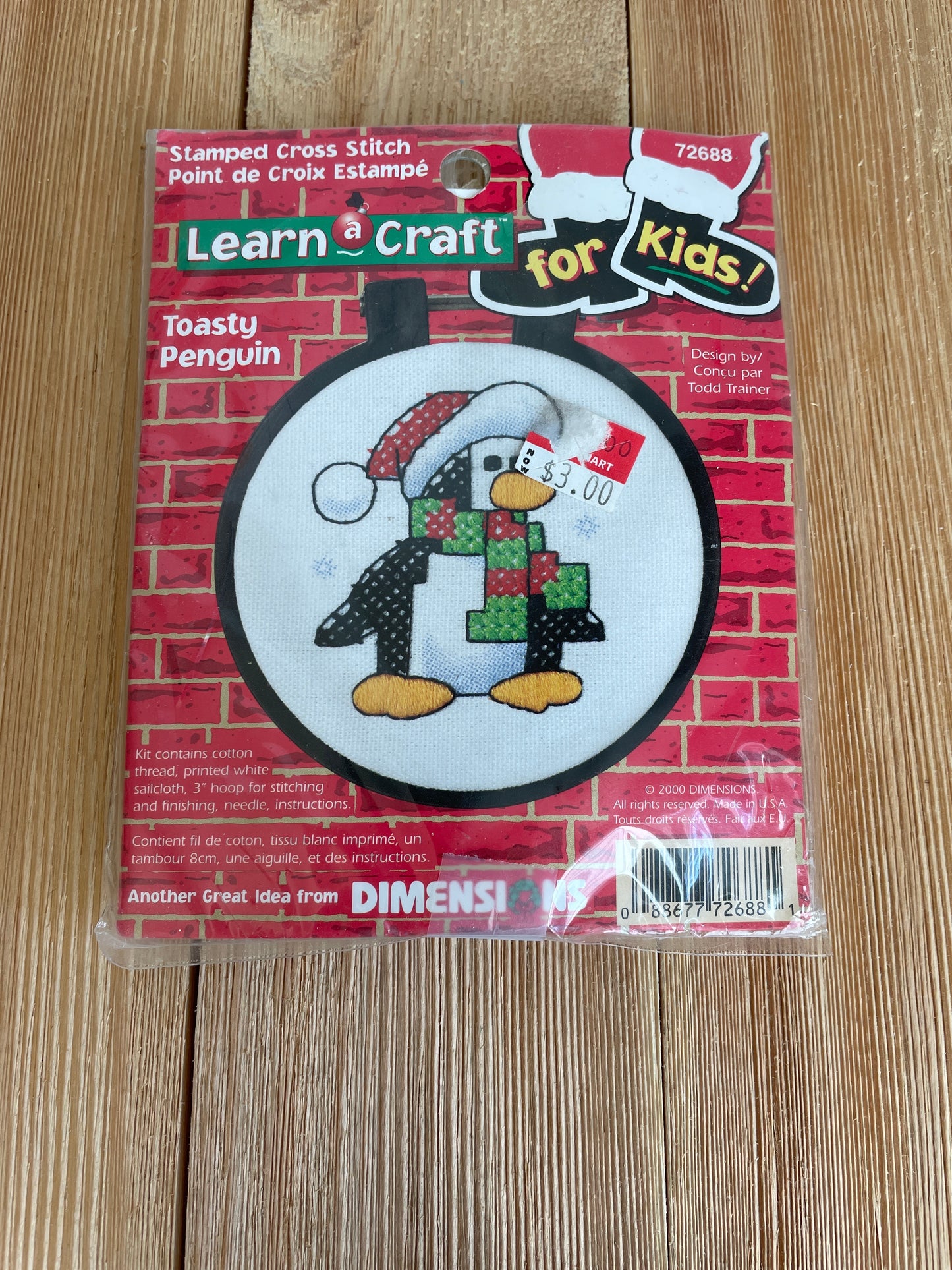 RARE Dimensions Learn a Craft for Kids Toasty Penguin Cross Stitch Kit Complete with frame Christmas