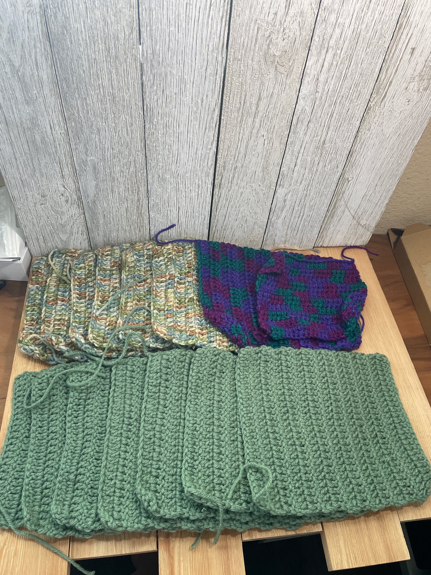 Abandoned Project Granny Square Bundle Huge Yarn Lot Crochet Squares Ready to Make