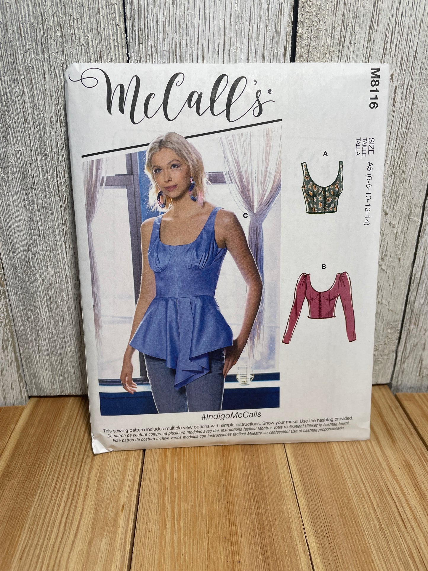 McCall's M8116 Misses Busier Romantic Top Coset Style Size 6-14 Uncut FF Sewing Pattern