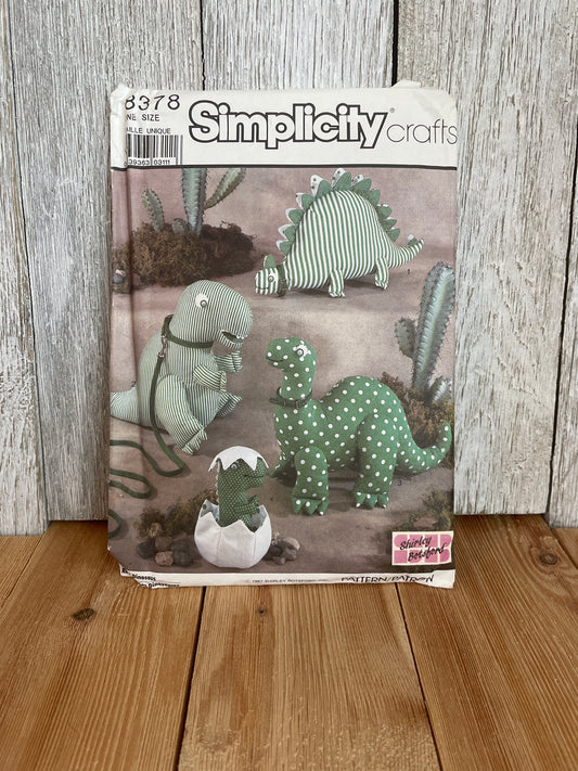 Simplicity Crafts 8378 Stuffed Dinosaurs 4 styles Shirley Botsford Design Pattern UNCUT FF