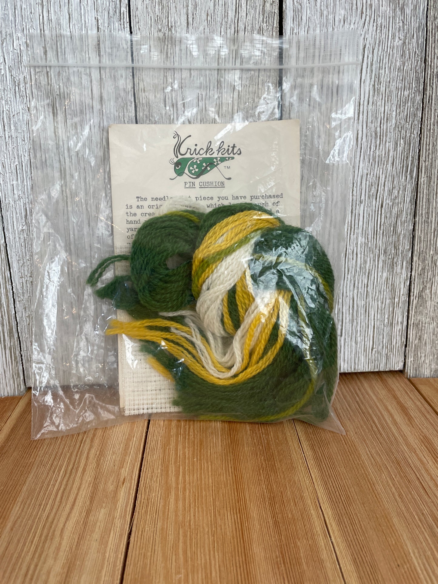 Vintage 1968 Krick Kits Crewel Embroidery PinCushion Flower Kit NEW