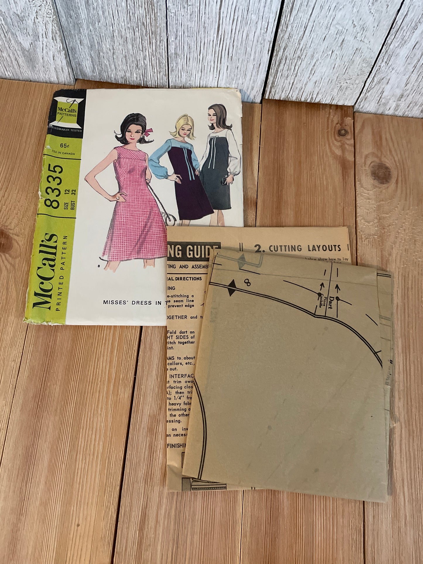 Mccalls 8335 Misses Dress in 2 Versions Size 12 Pattern UNCUT FF