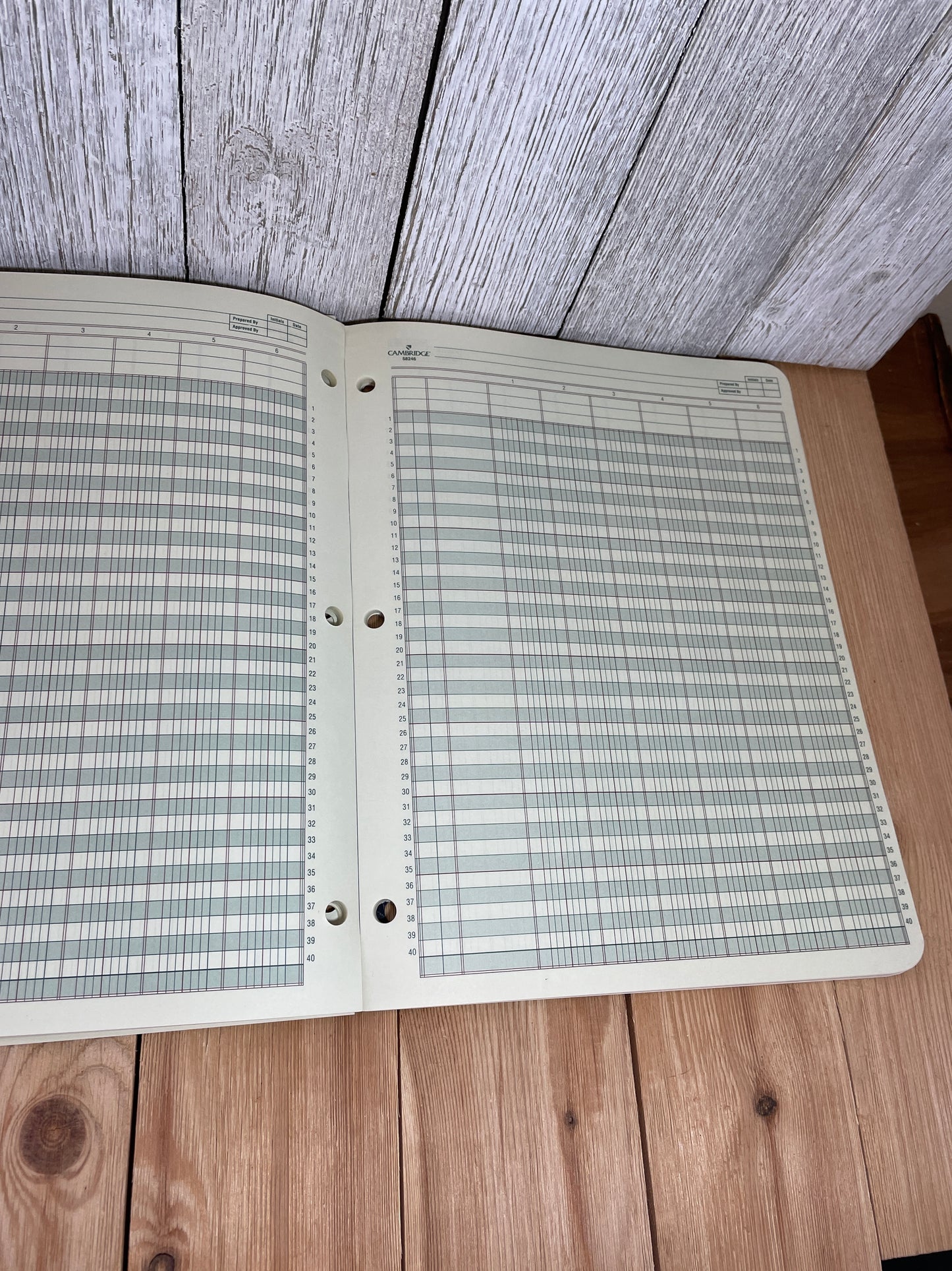Mead Cambridge 6 Column Pad Analysis Sheets 47 Pages 8.5"x11" Green Tint Pages