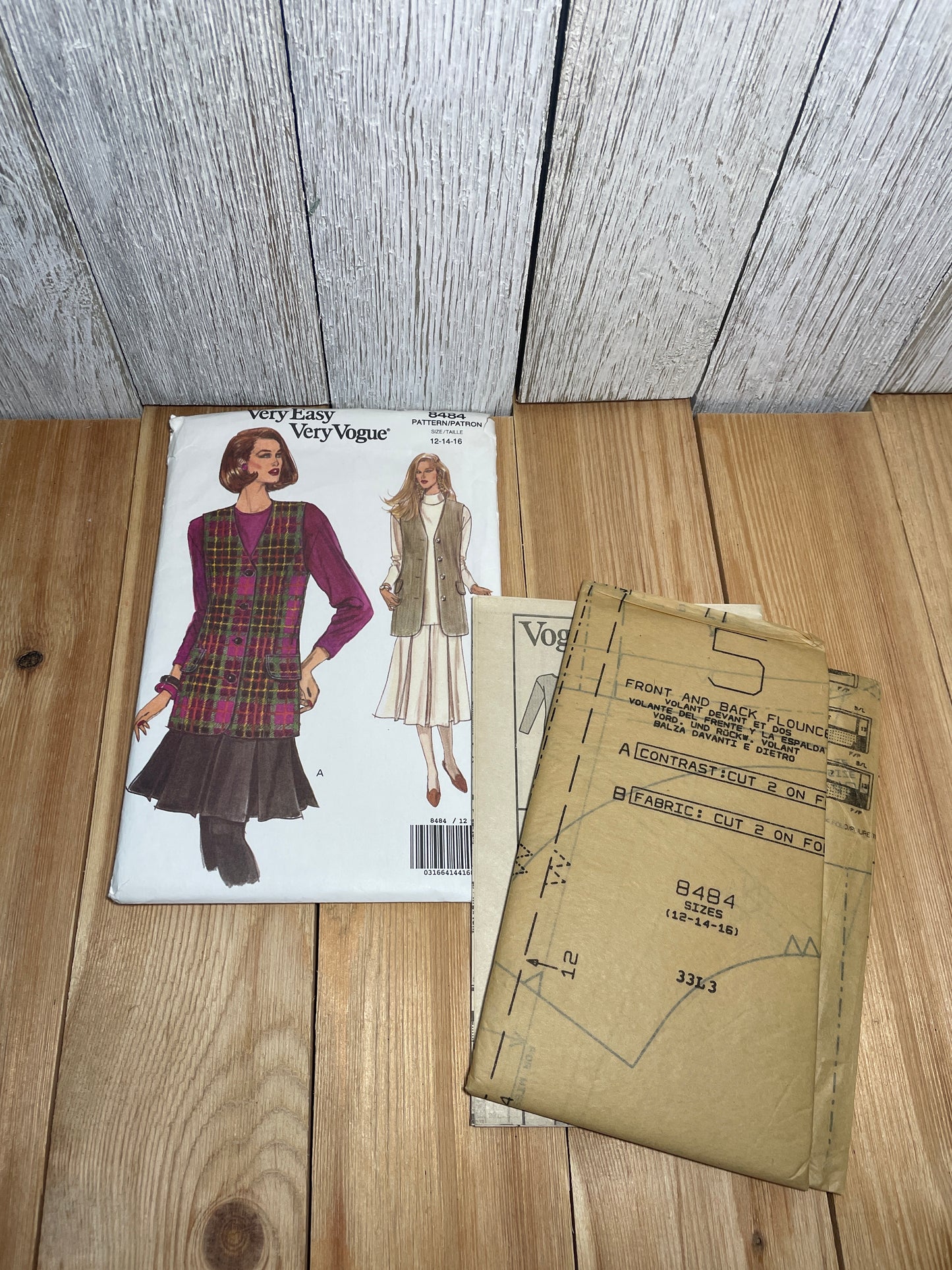 Vogue 8484 Misses Dress and Vest Size 12-16 Uncut FF Sewing Pattern