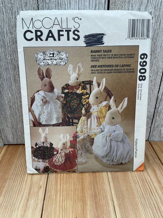 McCalls Crafts 6908 Rabbit Tales 15" Rabbit Pattern UNCUT FF