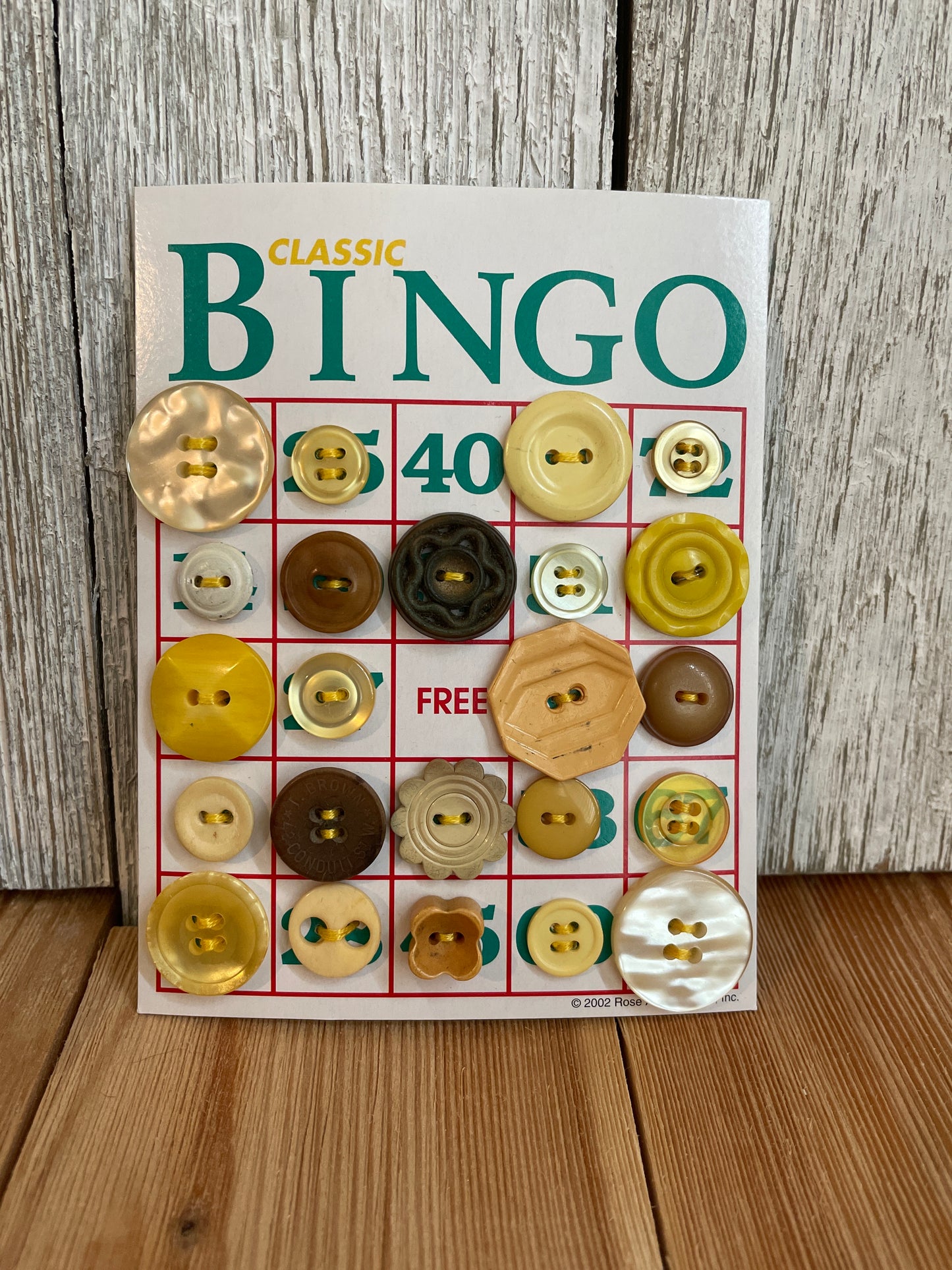 Vintage Button Lot on Bingo Card U PICK Antique quirky cute
