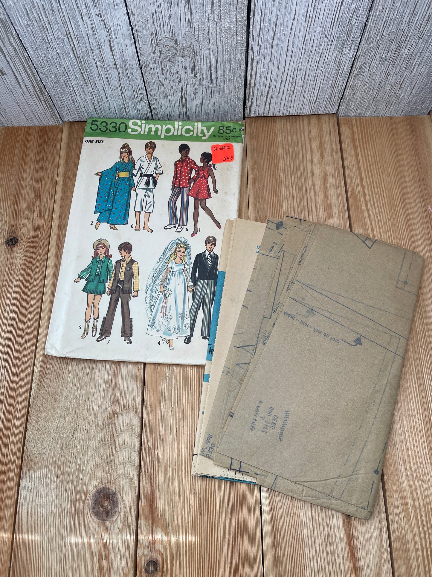 Simplicity 5330 11.5" Doll Clothes Wedding Attire, Cowboy Barbie, Karate, Dancing Gown for Barbie and Ken Pattern UNCUT FF