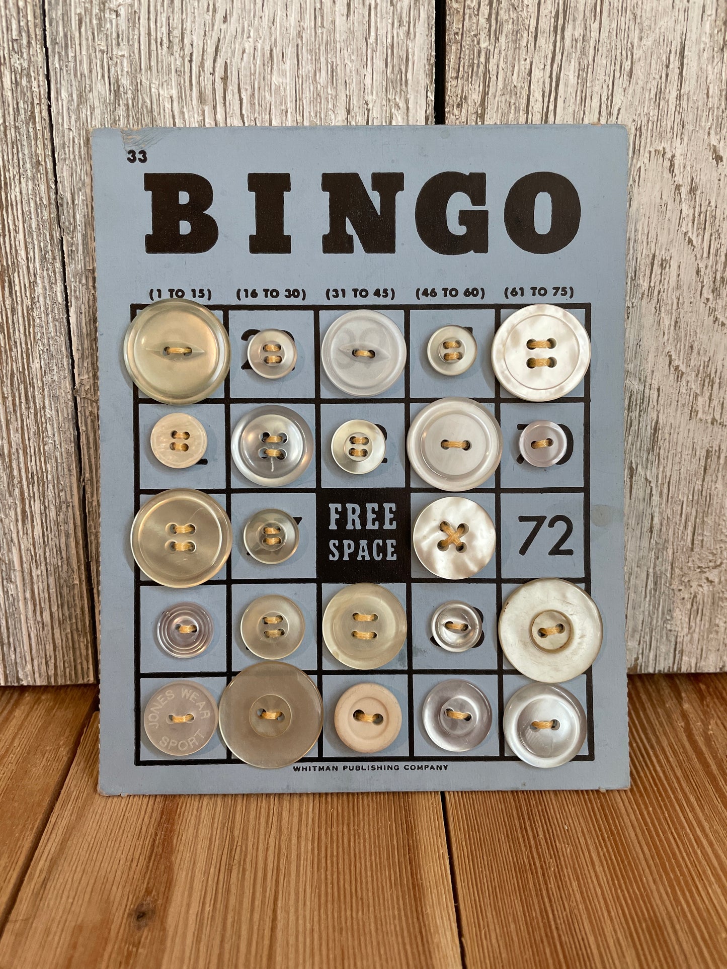 Vintage Button Lot on Bingo Card U PICK Antique quirky cute