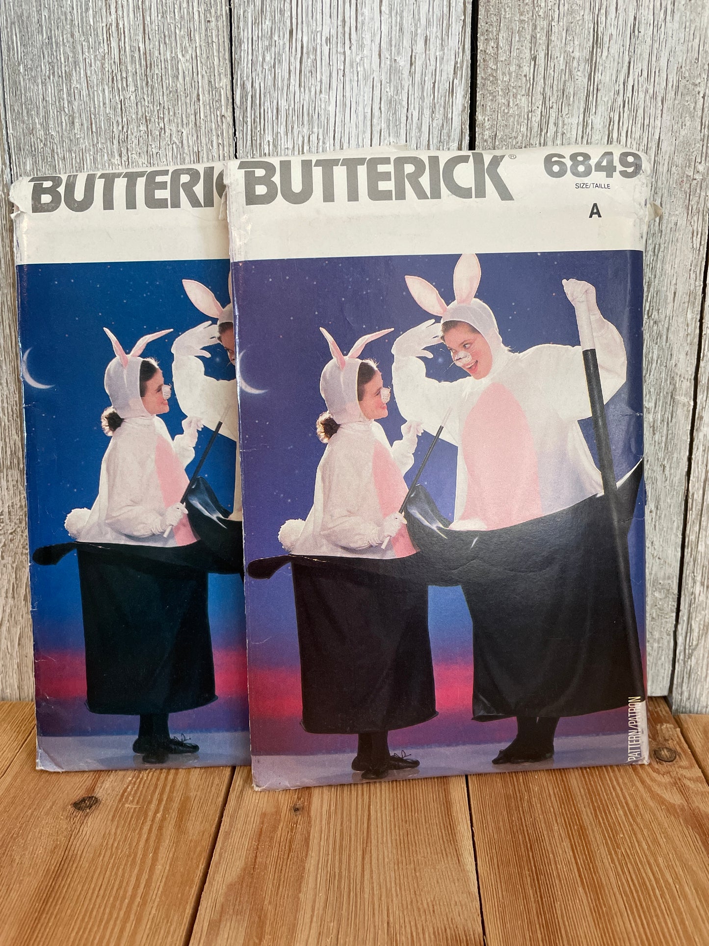 Butterick 6849 Magician Bunny in Hat Costume Adult and Kid Size Pattern UNCUT FF Halloween