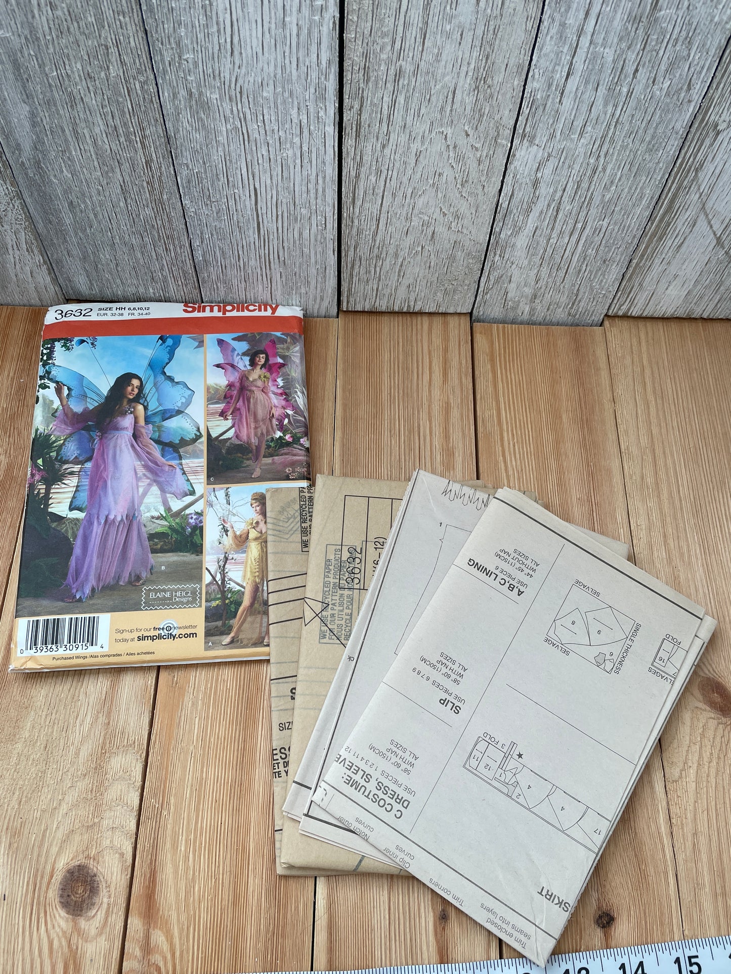 Simplicity 3632 Fairy Costume Pattern Size 6-12 UNCUT FF Halloween