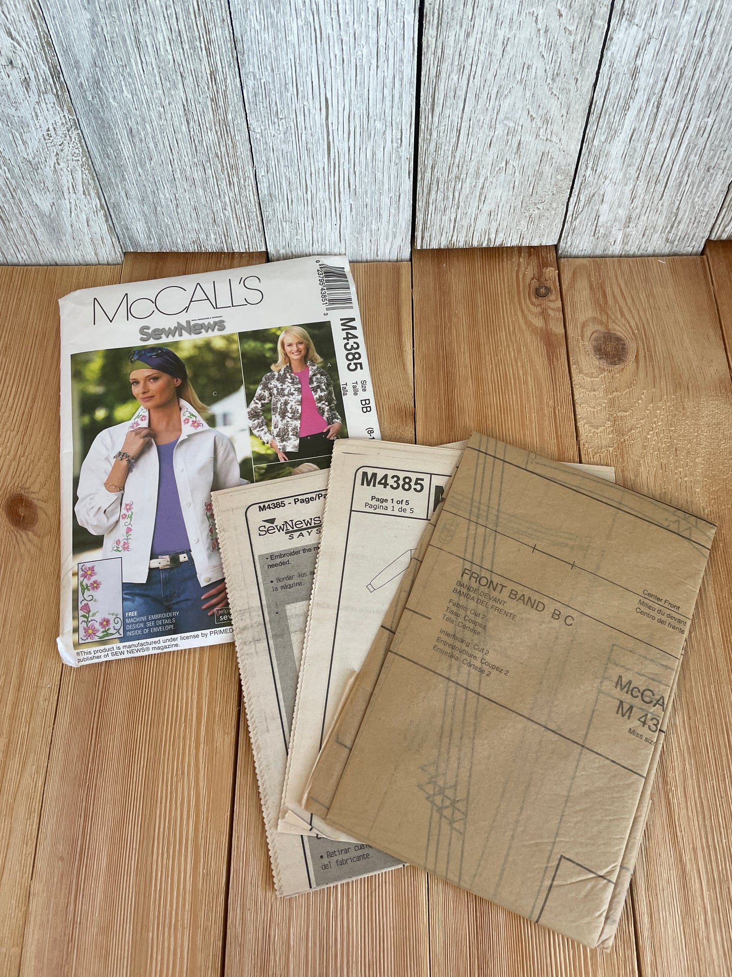 McCalls M4385 Misses Petite Jean Jacket Size BB 8-14 Pattern UNCUT FF
