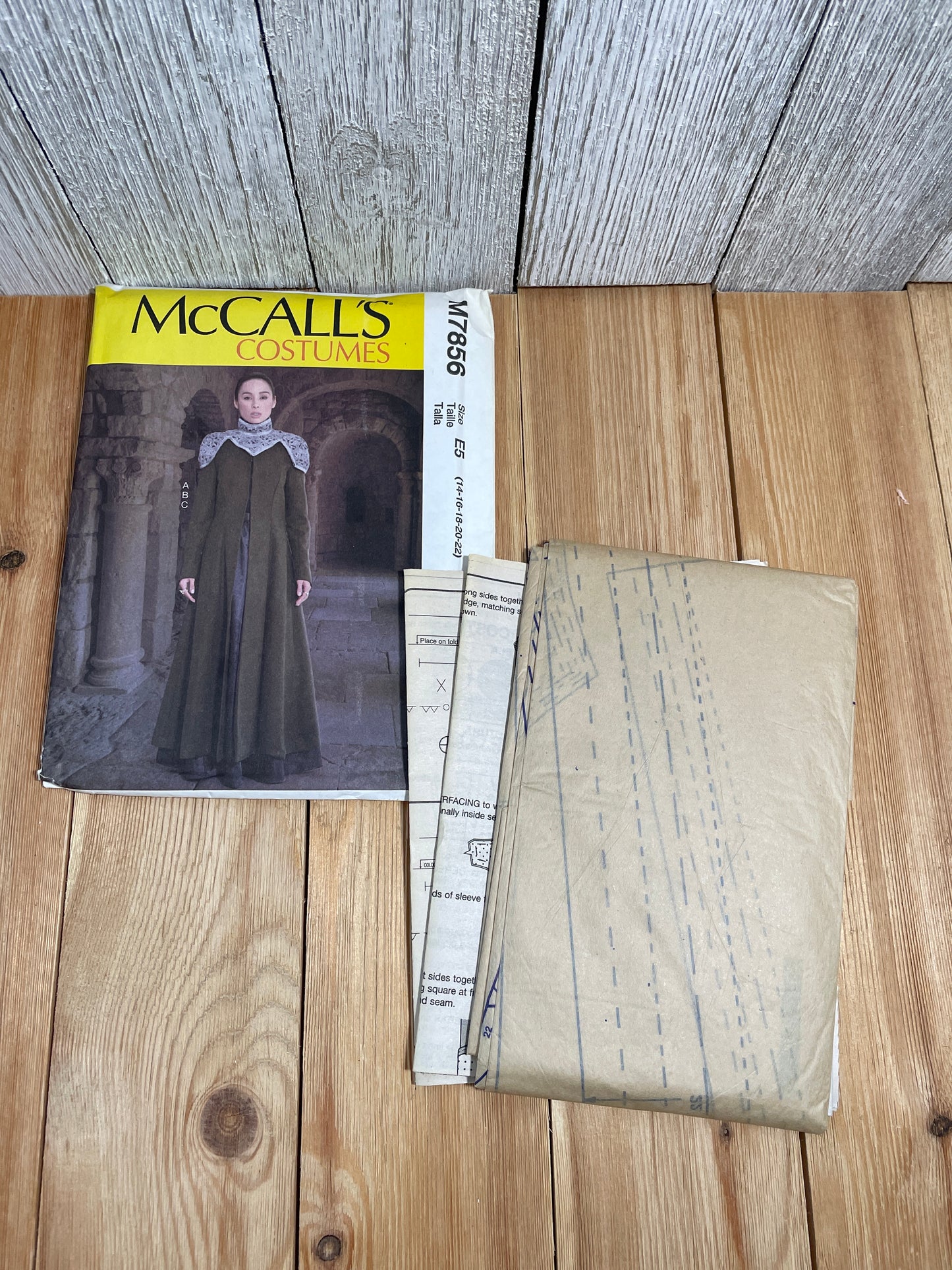 McCall's M7856 Cape, Skirt, and Collar Medieval Size 14-22 Pattern UNCUT FF Halloween Costume