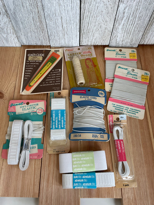 Vintage NOS Elastic Cording Stretch Elastic Pick your Notion