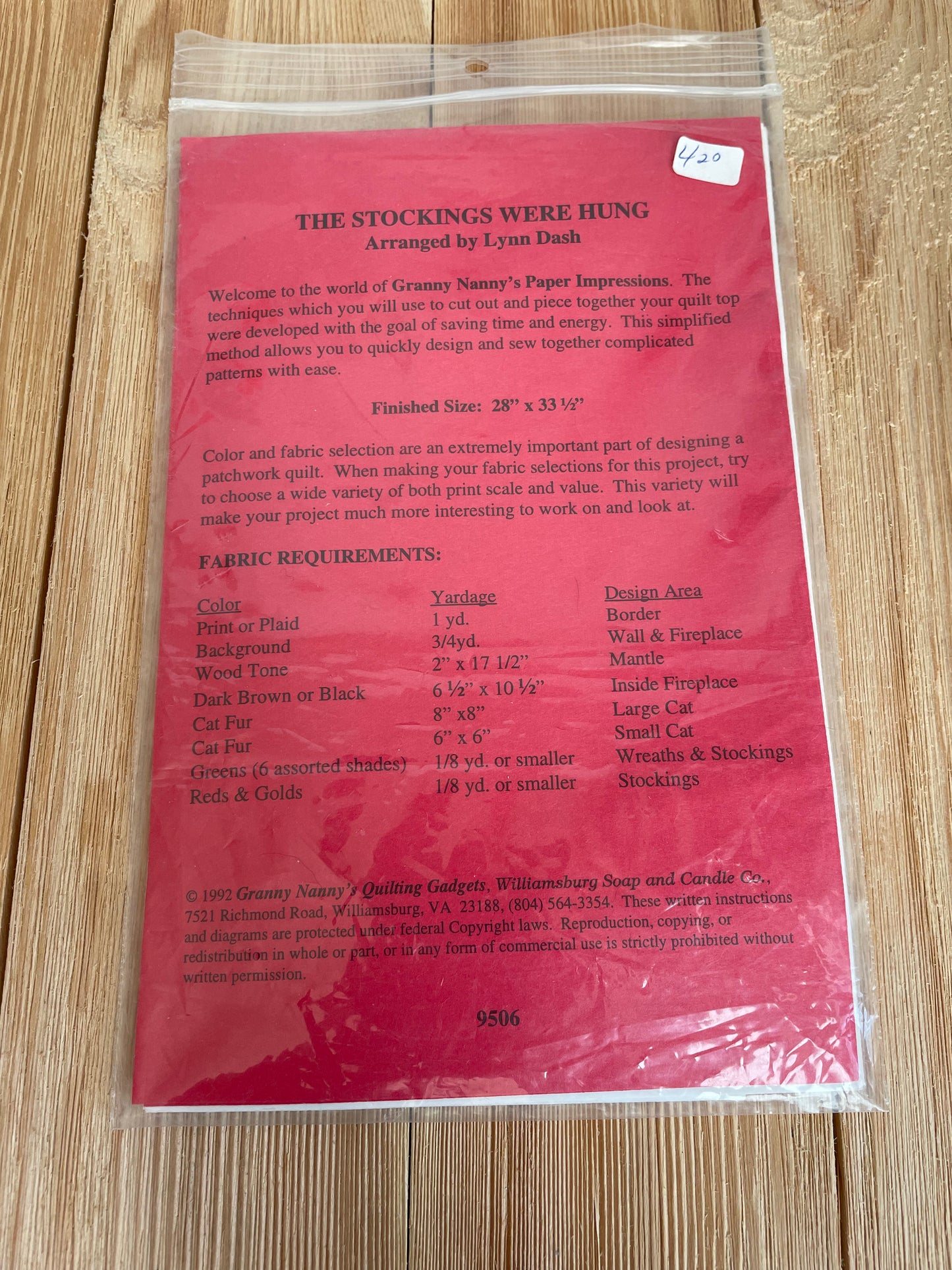 Granny Nanny Quilting Gadgets Sewing Pattern Christmas Pick your Pattern