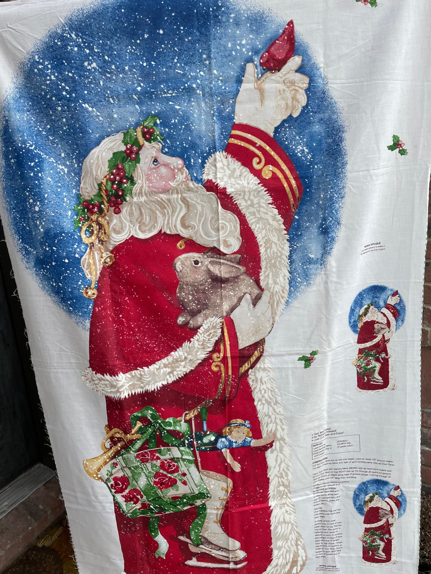 Vintage Daisy Kingdom Father Christmas Door Panel Uncut Fabric 4623 Christmas