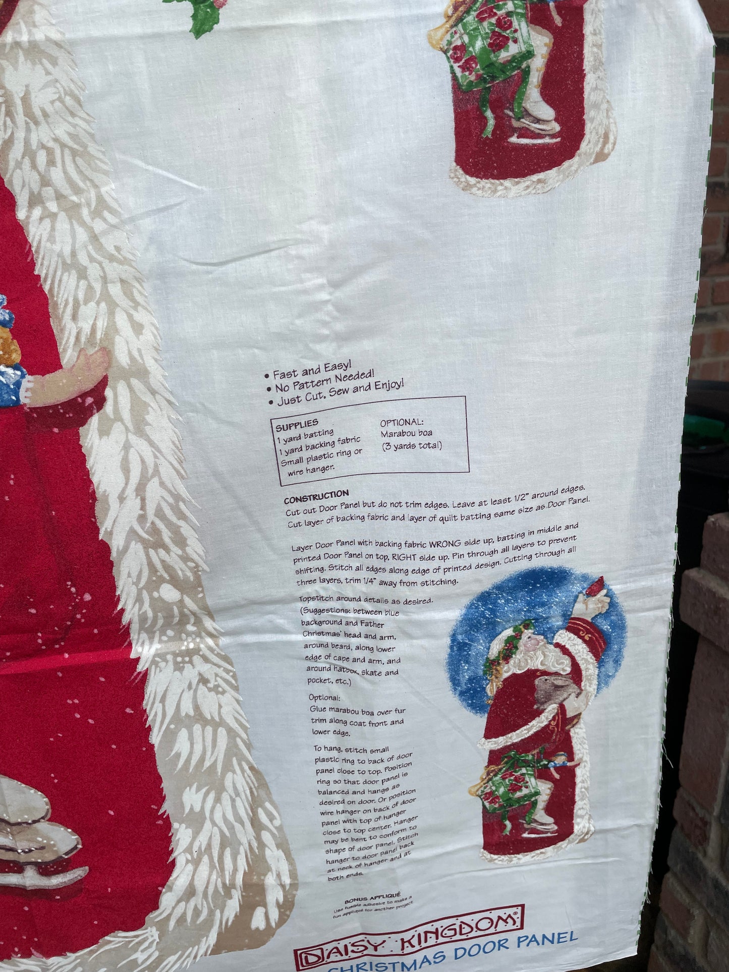 Vintage Daisy Kingdom Father Christmas Door Panel Uncut Fabric 4623 Christmas