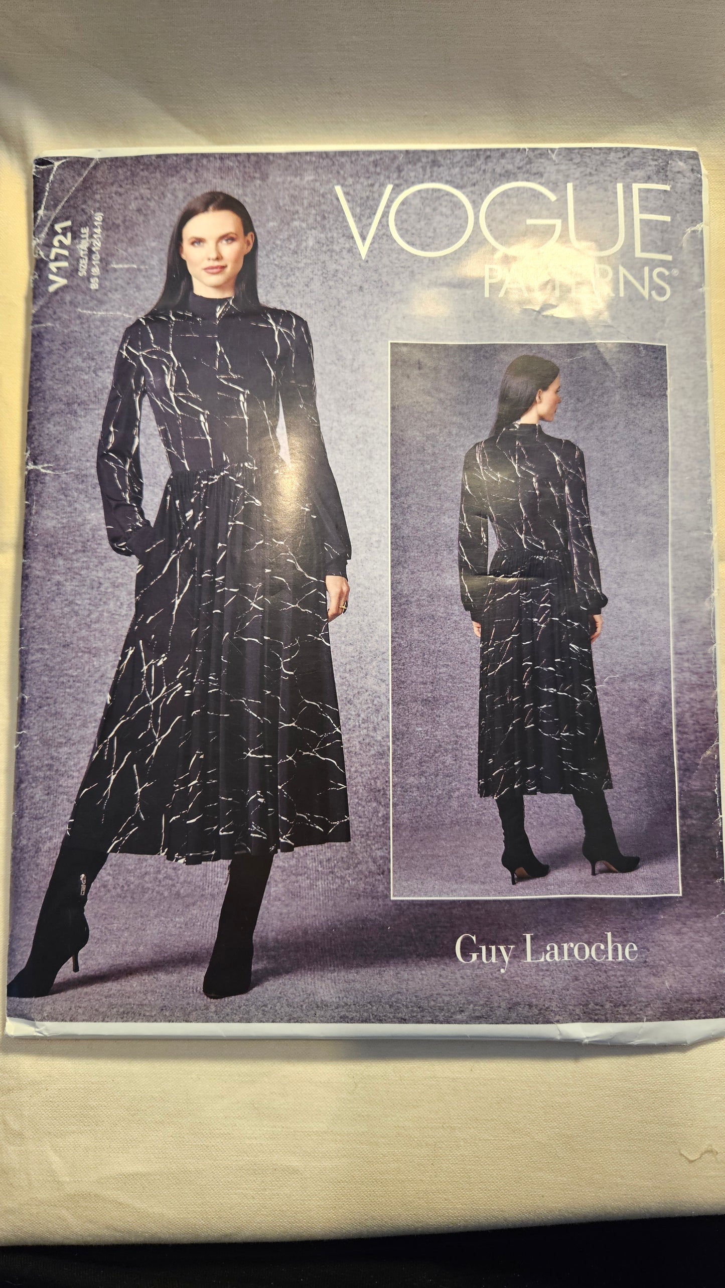 Vogue #V1721 GUY LAROCHE misses dress sizes B5 8-16 uncut ff sewing pattern