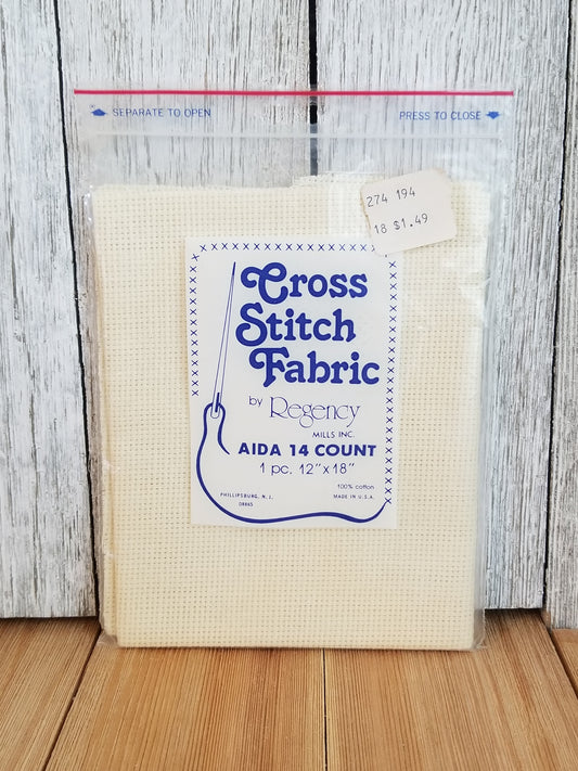 Regency Cross Stitch Fabric 14 count AIDA 12"x 18" Cream Ivory