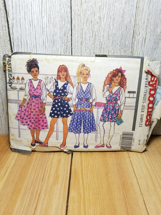 Butterick Busybodies 5603 Girls Jumper Jumpsuit and top Size 12-14 Uncut FF