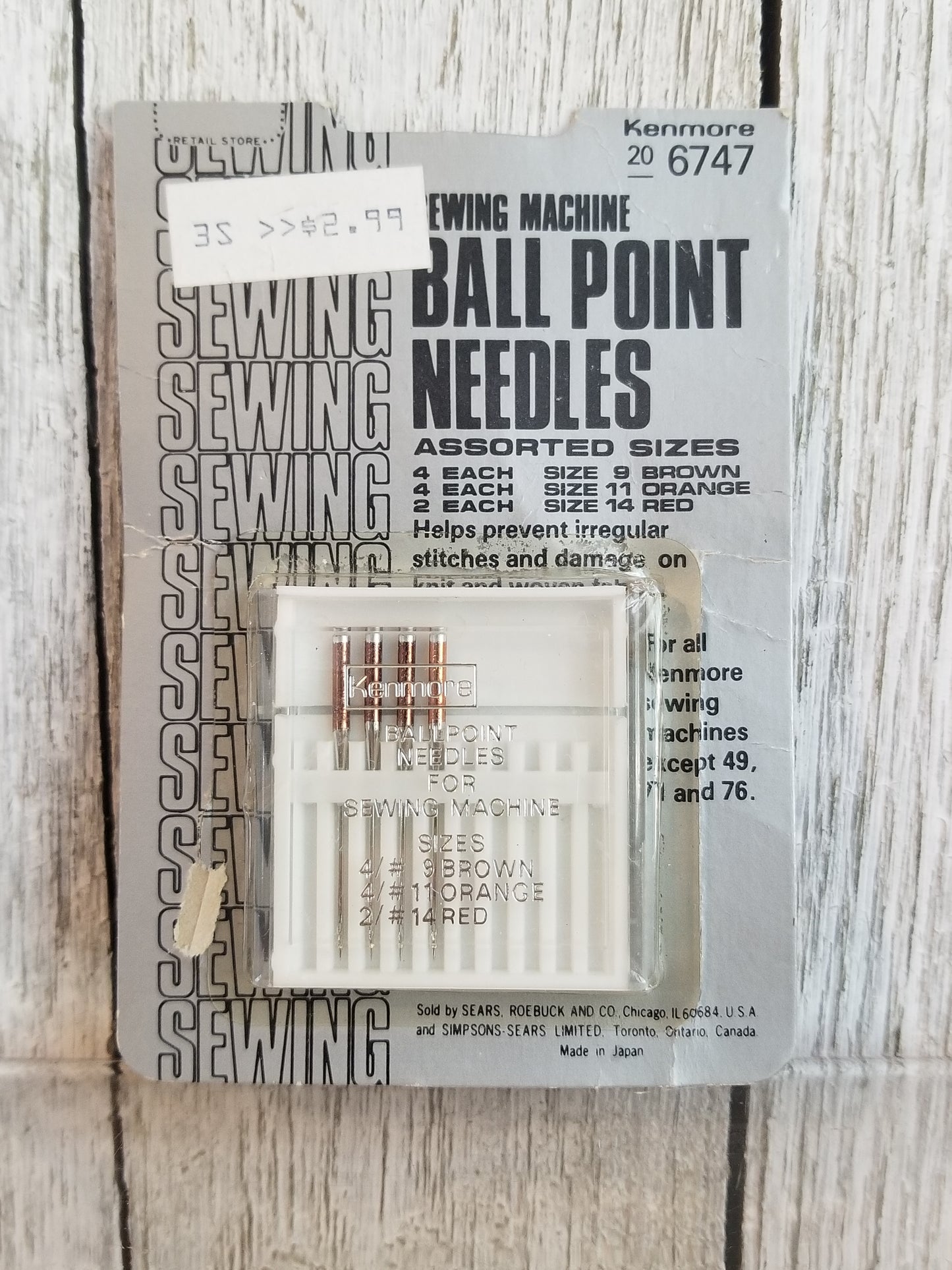 Kenmore Sewing Machine Needles (U PICK Size and Quantity)