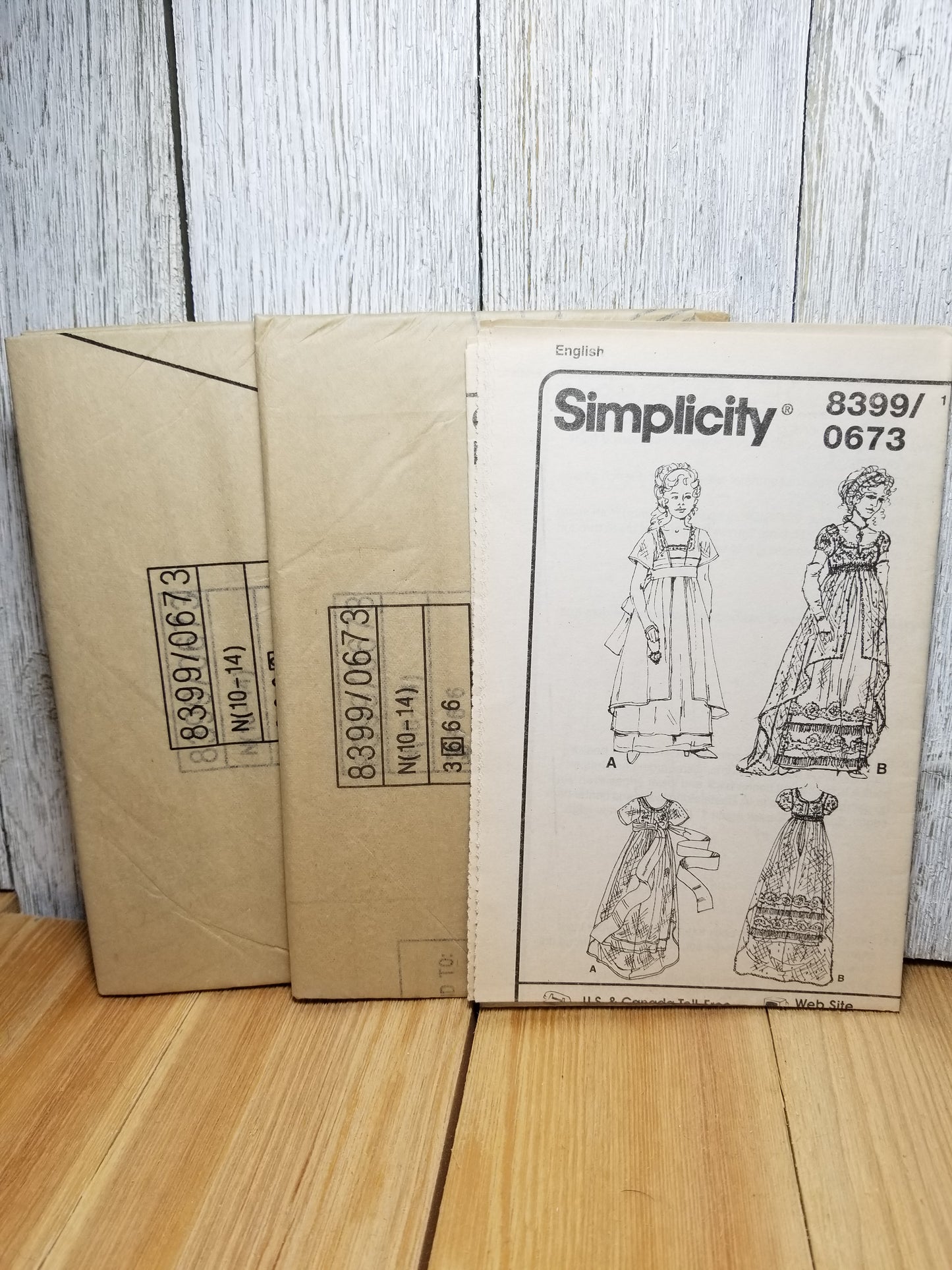 Simplicity 0673 8399 Sewing Pattern Misses Costume Gown Underskirt Belt Bodice Skirt Overskirt Edwardian Titanic Bridgerton Size 10 12 14 Uncut FF