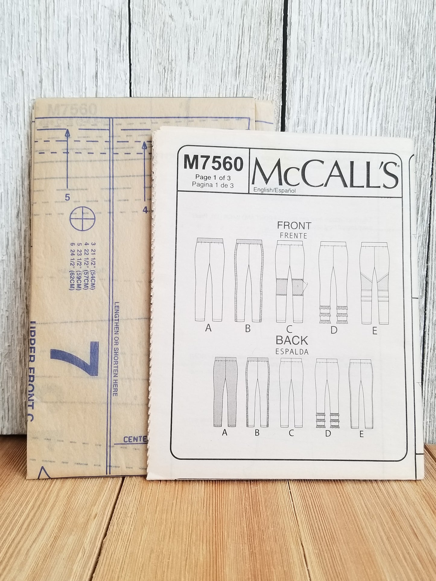 McCalls M7560 Children's Leggings Pattern Size CCE 3-4-5-6 UNCUT FF