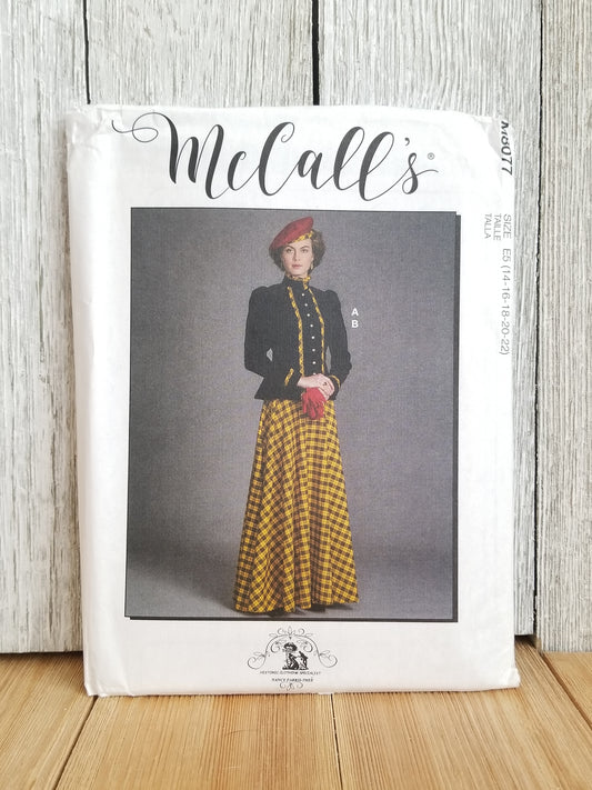Mccalls M8077 Misses Historical Jacket & Skirt Costume Halloween Size 6-14 and 14-22 Pattern Uncut FF