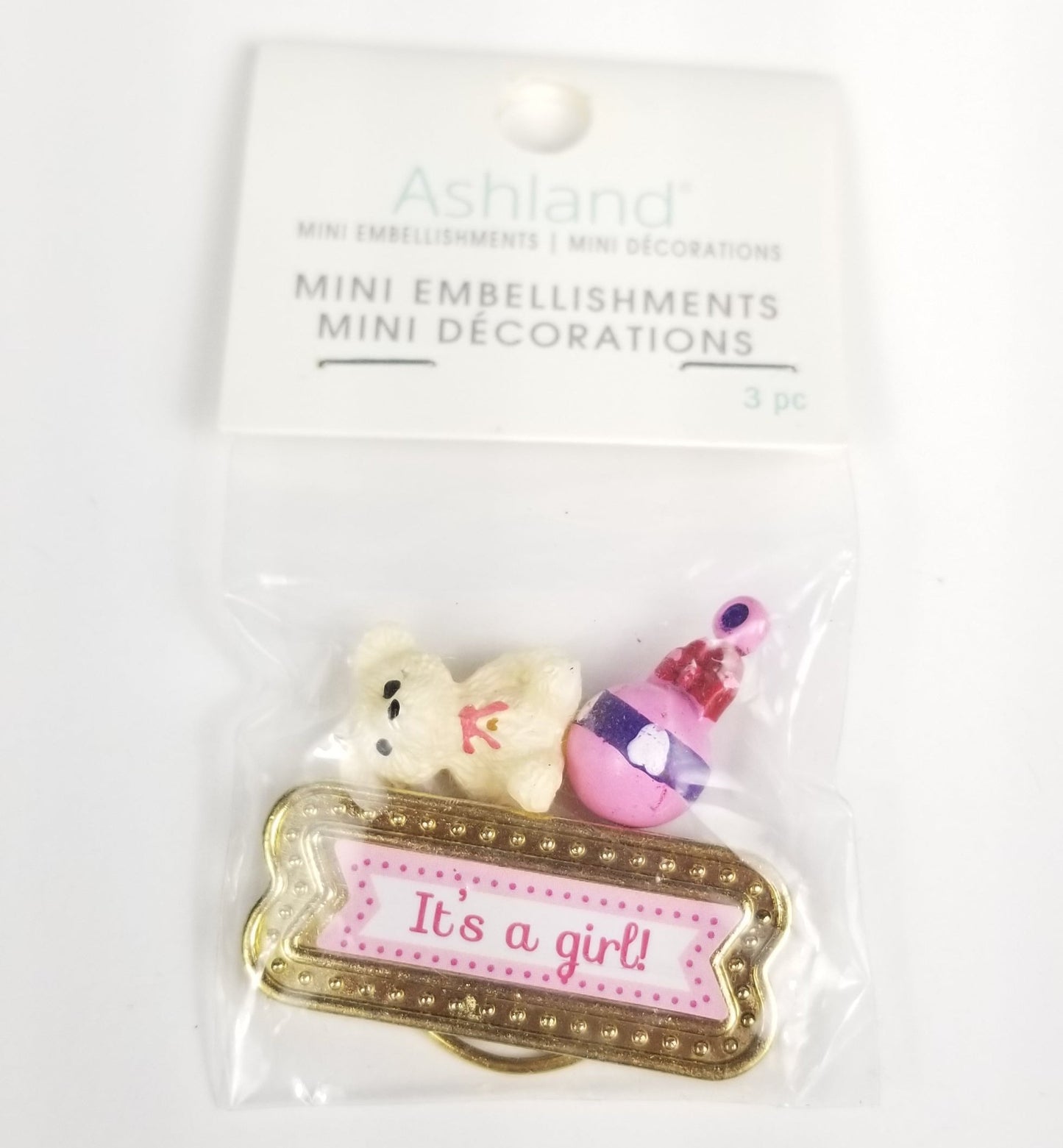 Ashland Embellishment Baby "It's A Girl" Teddy Bear Miniature Doll House
