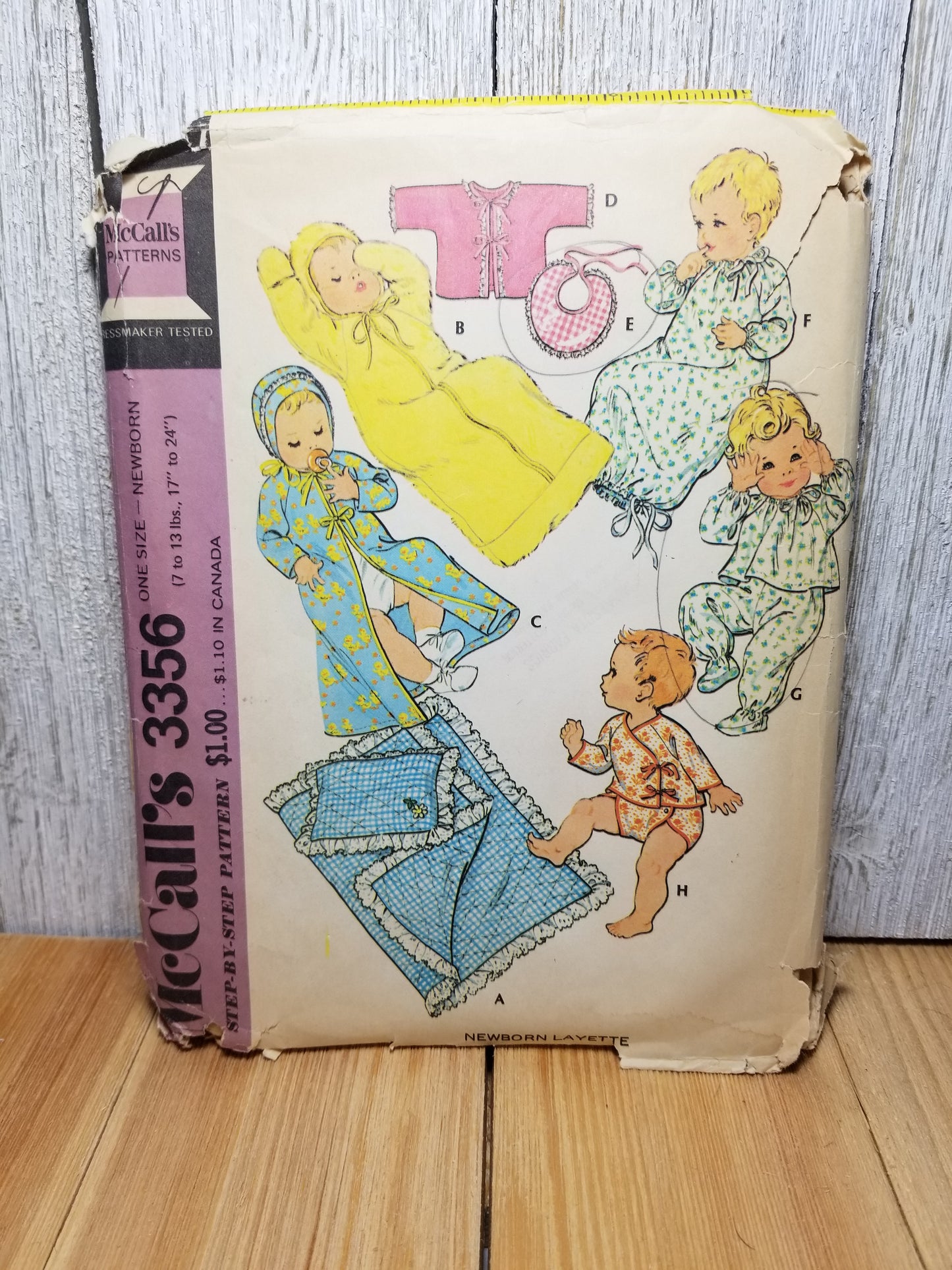 McCall's 3356 Vintage Sewing Pattern Complete Layette for Baby Uncut FF