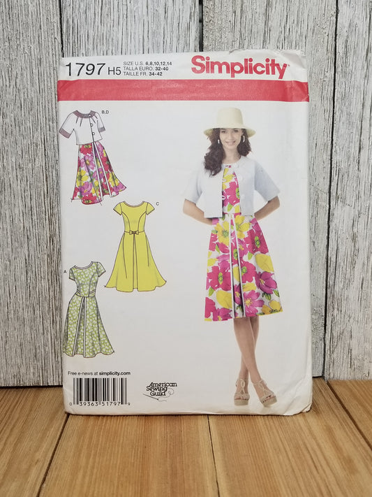 Simplicity 1797 Sunday Best Summer Dress H5 6-14 Uncut FF Sewing Pattern