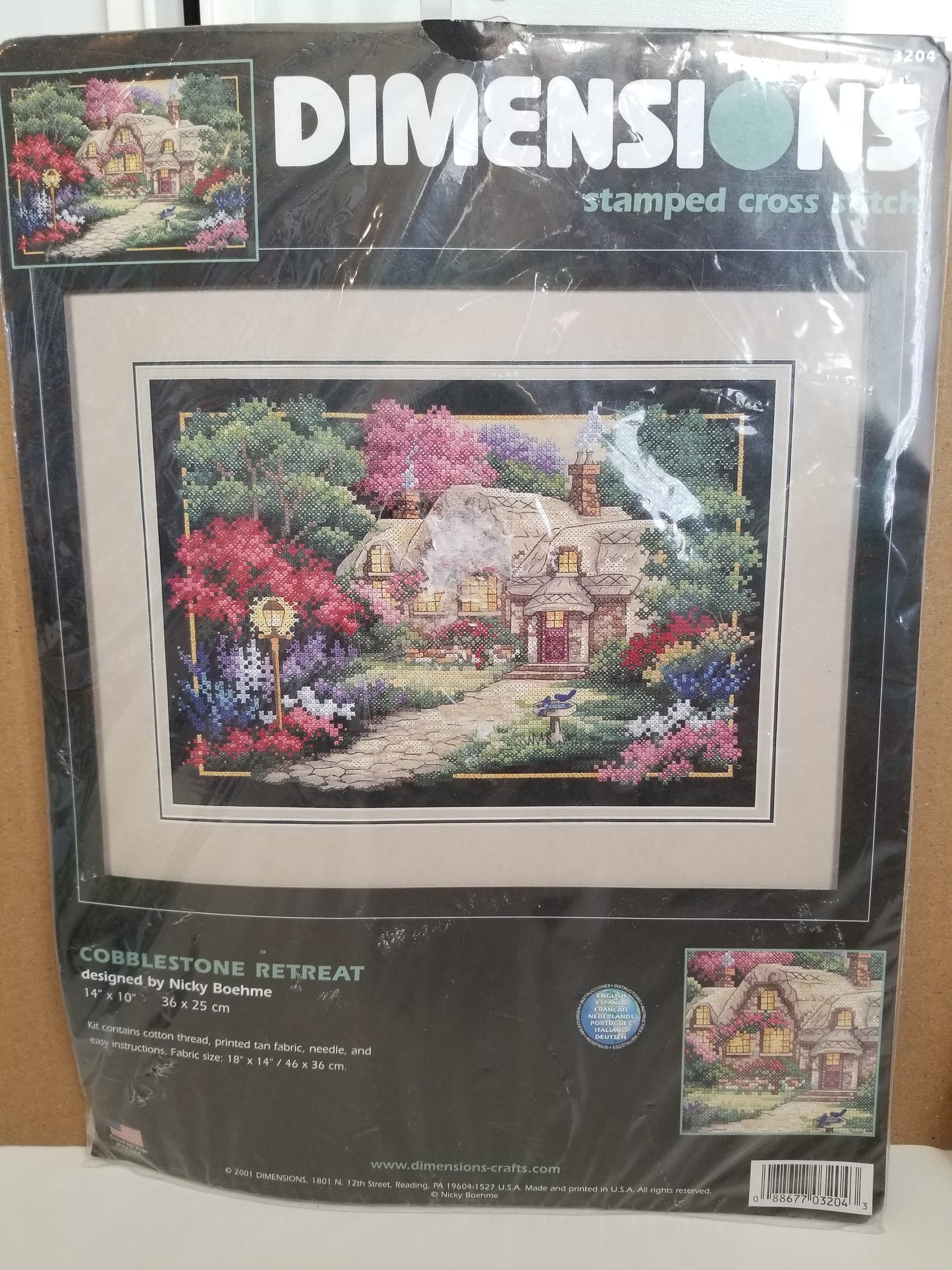 Dimensions Stamped Cross stitch Cabblestone Retreat 3204 Full kit
