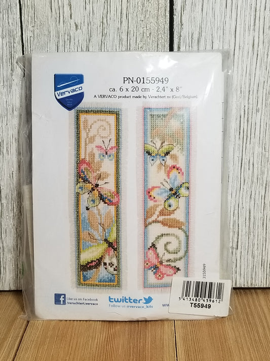 Vervaco Butterfly Bookmarks PN-0155949 2.4"x8" NEW Cross Stitch Kit