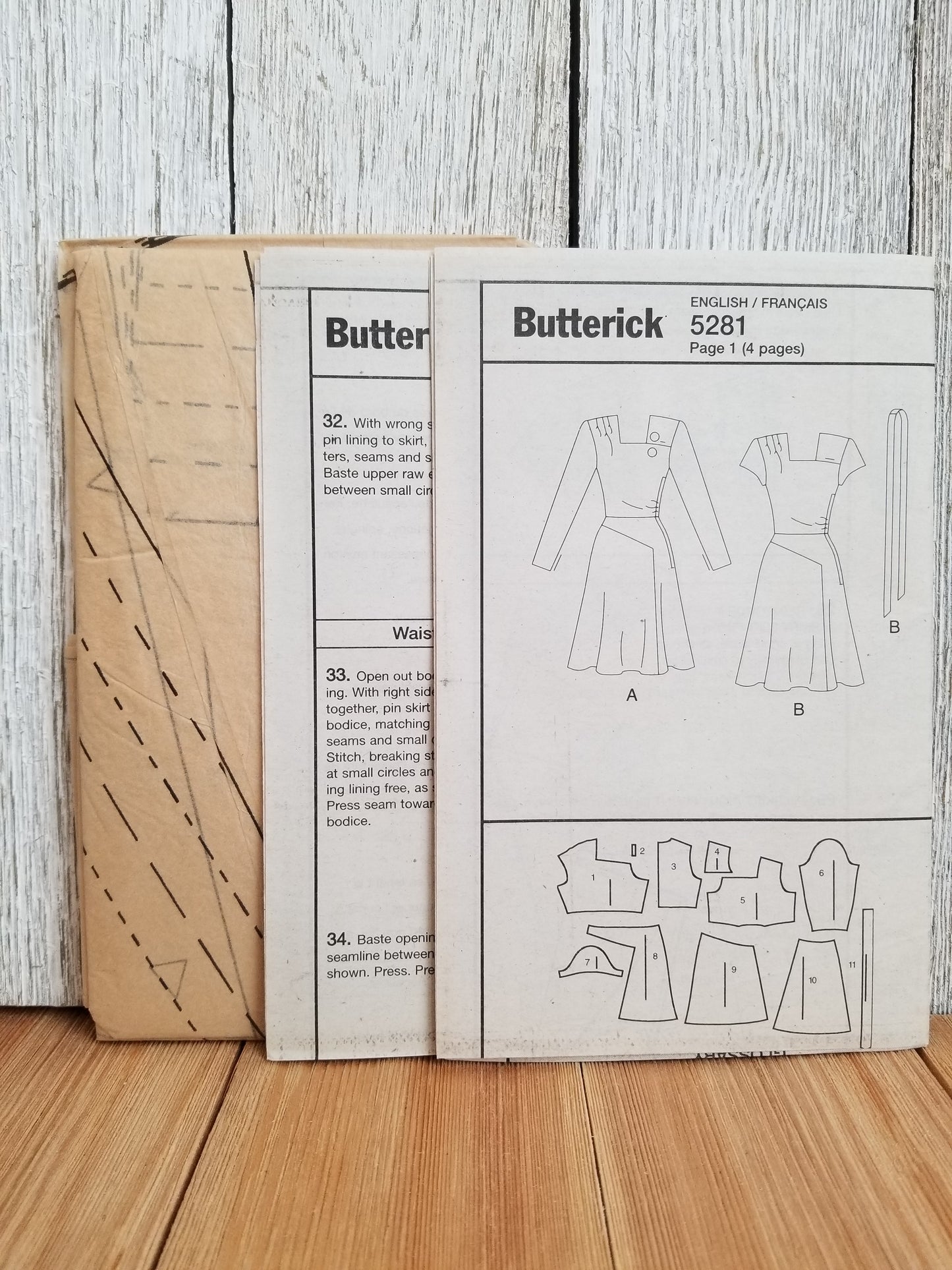 Butterick B5281 Retro 1940's Dress and Belt Pattern Size 14-22 UNCUT FF