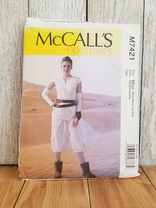 McCalls M7421 Star Wars-inspired Tabard Top Pants Belt Wristband Arm Wraps Halloween Costume Pattern Complete Partially Cut to Size Medium