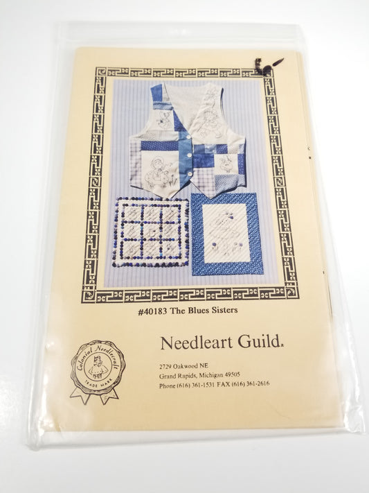 #40183 The Blues Sisters Needleart Guild Vest, miniature quilt sewing pattern