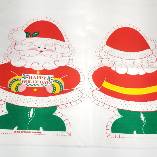 Christmas Santa Applique for Pillow and Stuffed Fabric Doll Fabric
