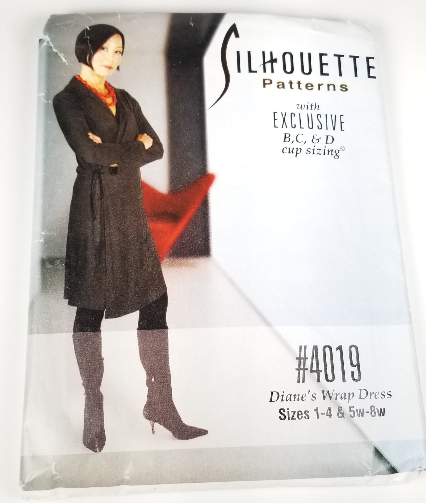 SILHOUETTE 4019 Diane's Wrap Dress Size 1,2,3,4 5W-8W fit to size new uncut ff sewing pattern
