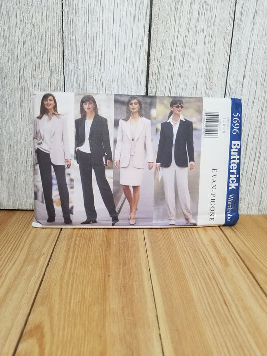 Butterick 5696 Misses Suit Jacket Pants Skirt Sizes 14-18 Uncut FF Sewing Pattern