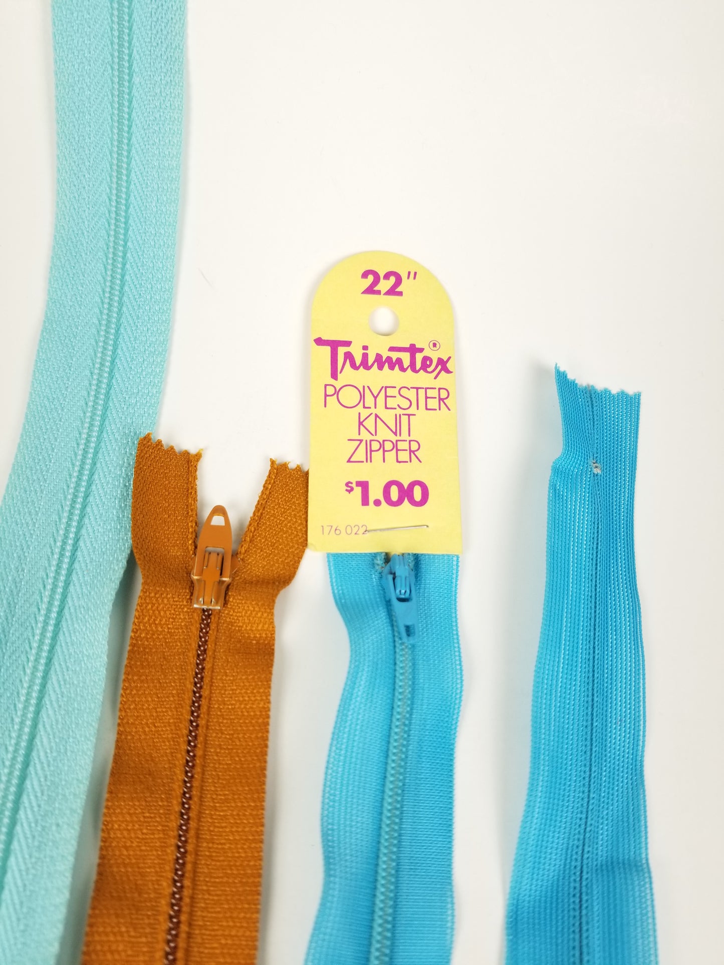 Lot of Loose Zippers blue brown Trimtex Wright