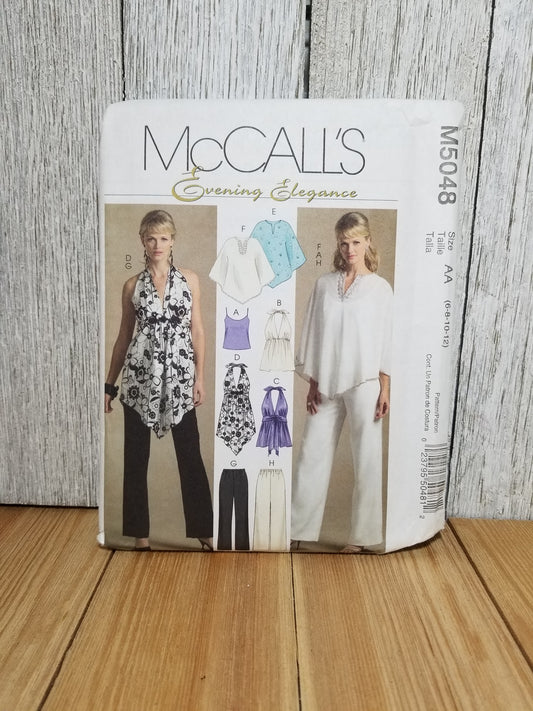 McCall's M5048 Misses Halter Top Pancho Pants Size 6-12 Uncut FF Sewing Pattern