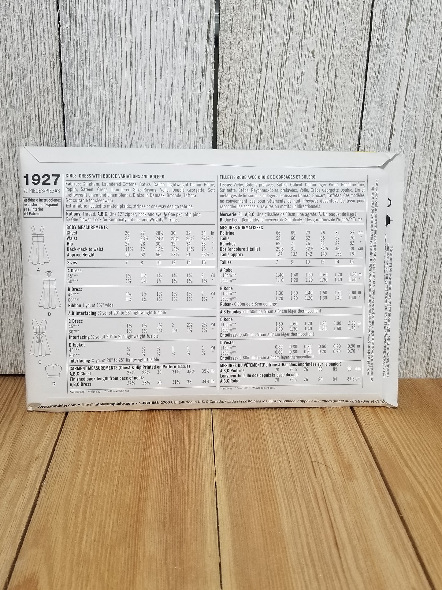 Simplicity 1927 Girls Summer Dress Sunday Best Size 7-16 Uncut FF Sewing Pattern