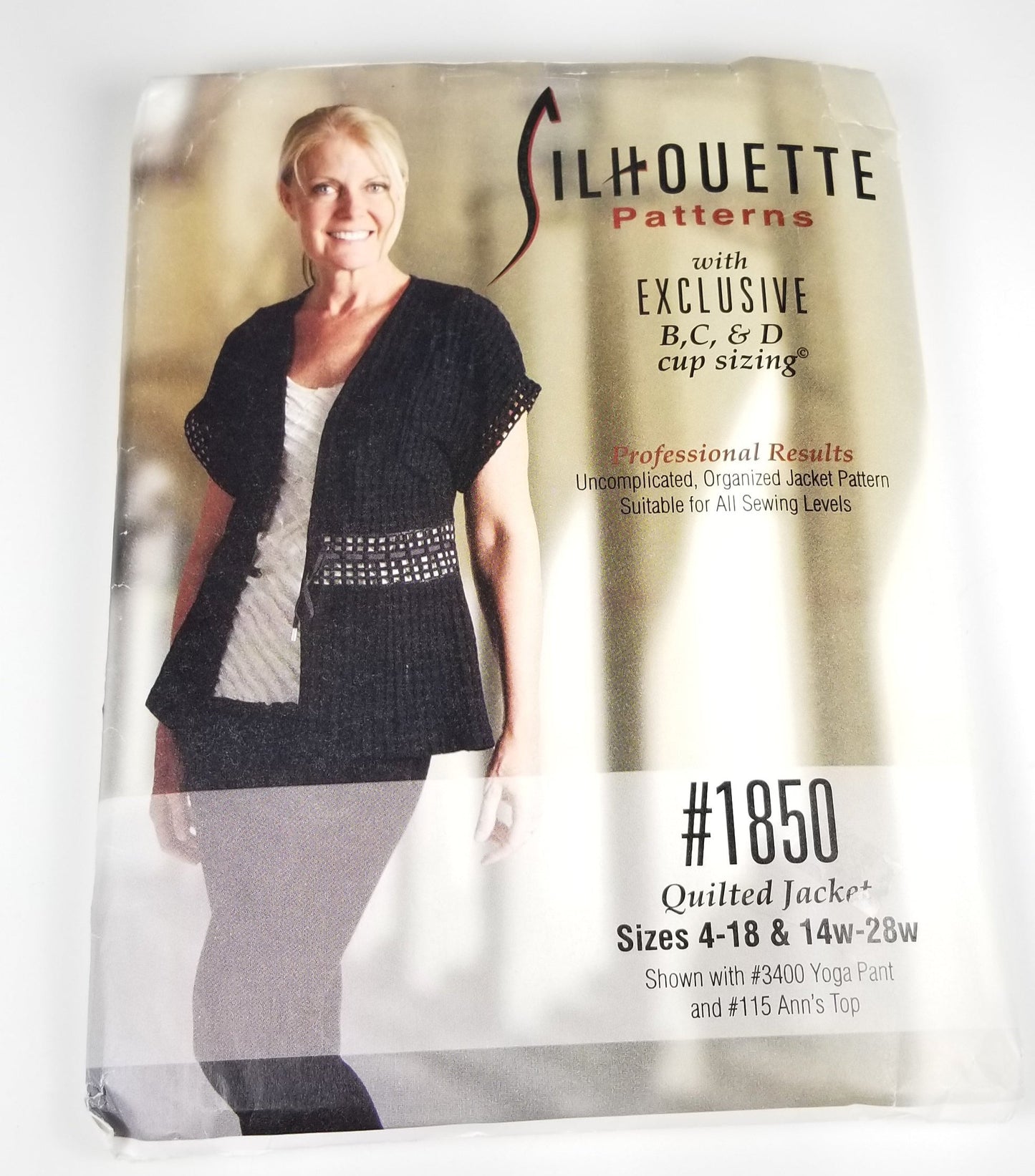 Silhouette #1850 Quilted Jacket Size 1,2,3,4 5W-8W fit to size new uncut ff sewing pattern