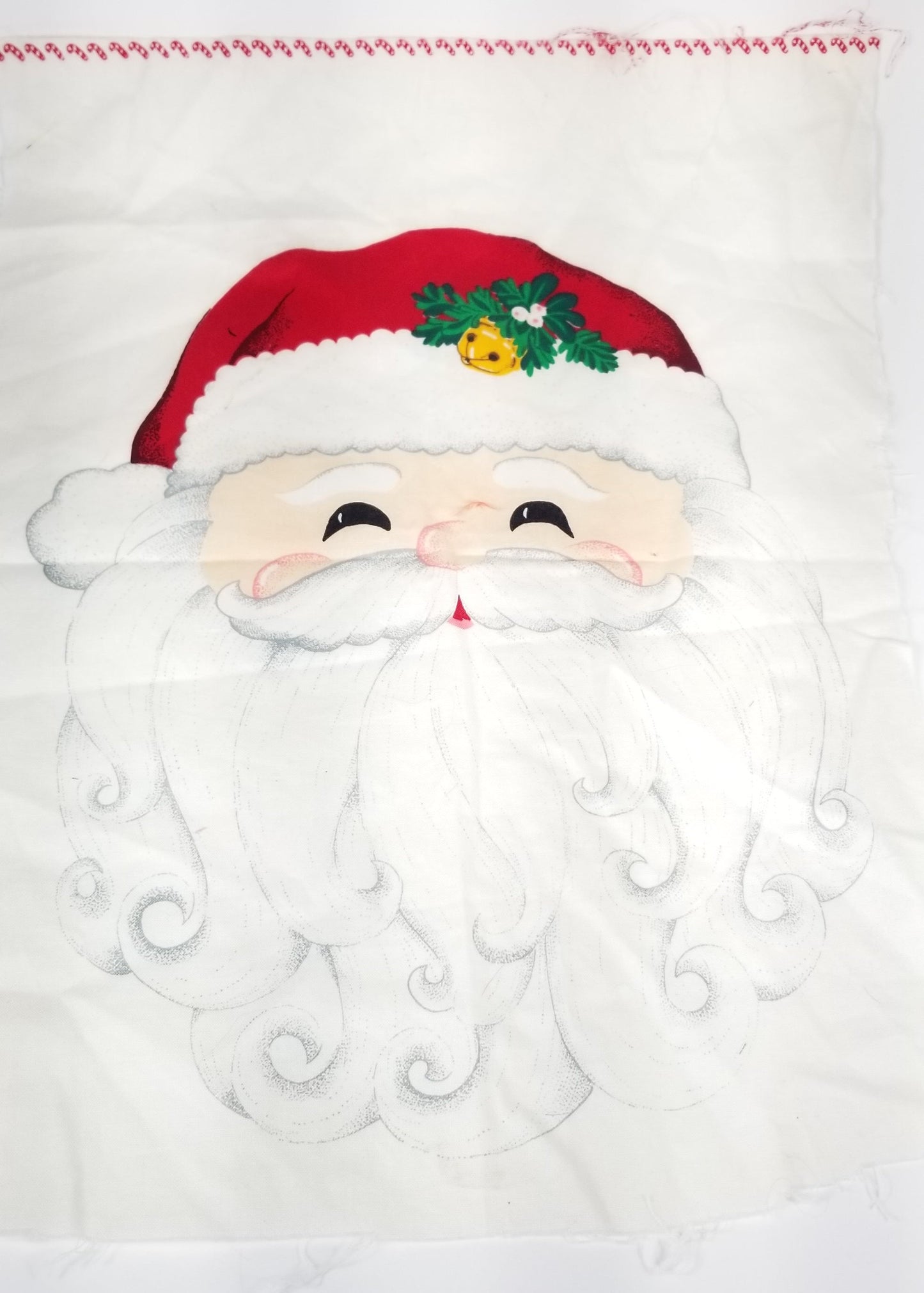 Christmas Santa Applique for Pillow and Stuffed Fabric Doll Fabric