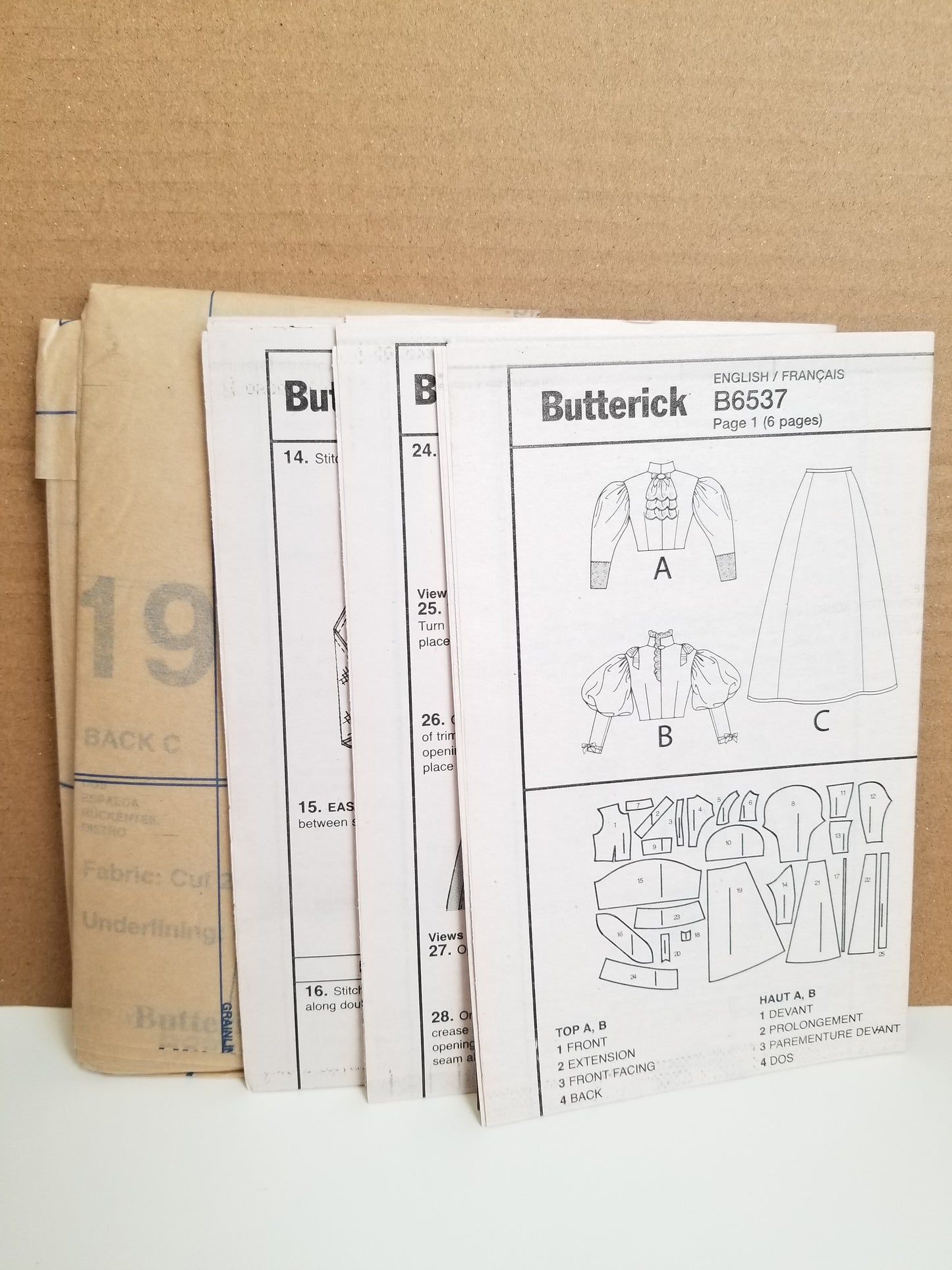 Butterick B6537 Misses Costume Regency Halloween Size 6-14 Pattern Uncut FF