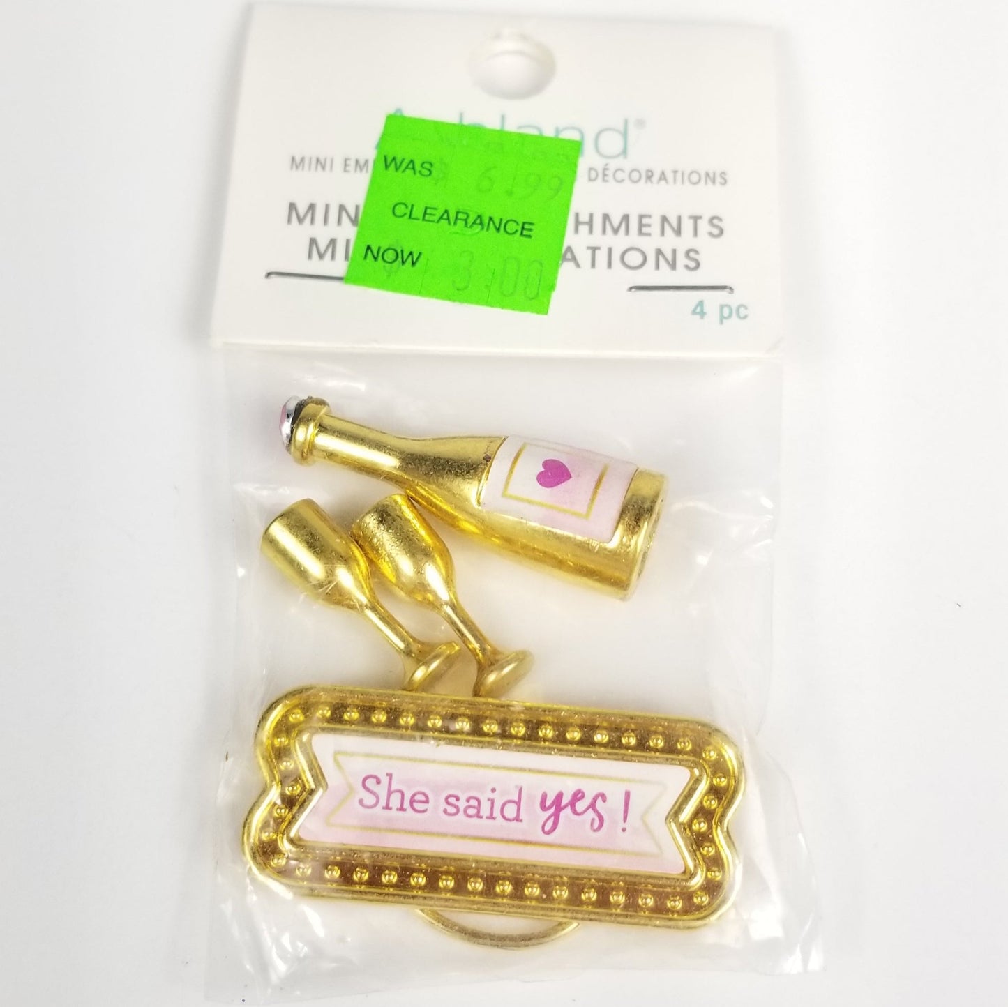 Marriage champagne bottle glasses she said yes miniature doll house