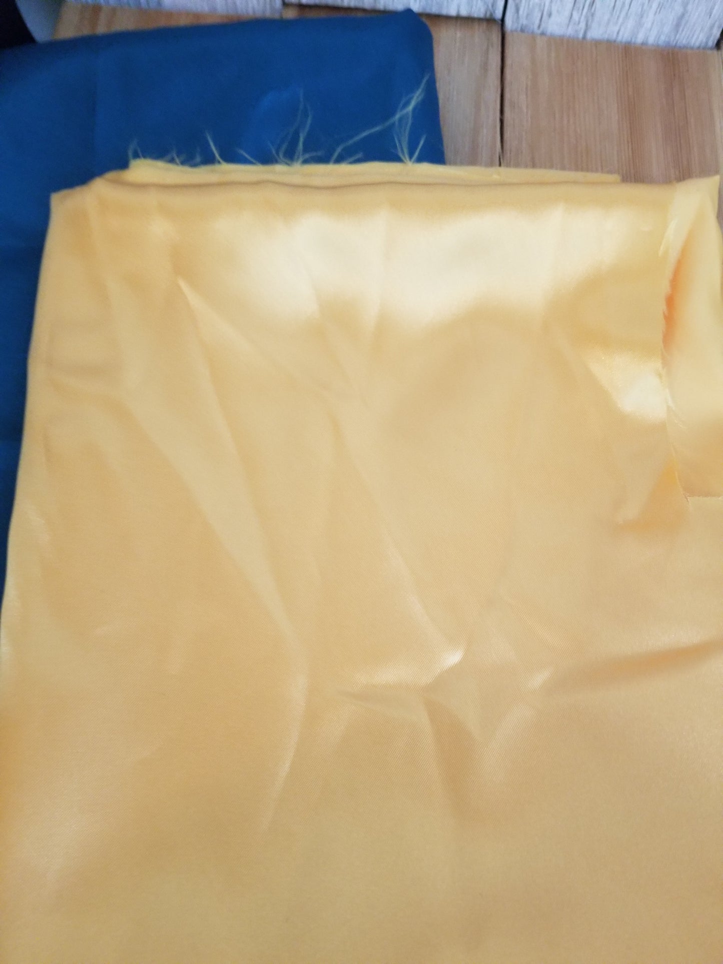 Satin Fabric Bundle Turquoise Green and Sunflower Gold