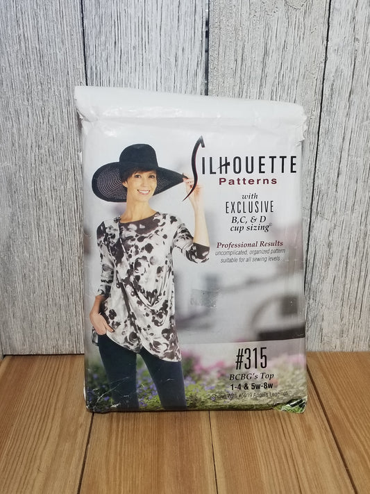 Silhouette # 315 BCBG's Top Size 1,2,3,4 5W-8W Fit to Size New Uncut FF Sewing Pattern